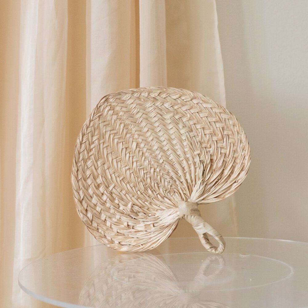 Natural Woven Wedding Hand Fan
